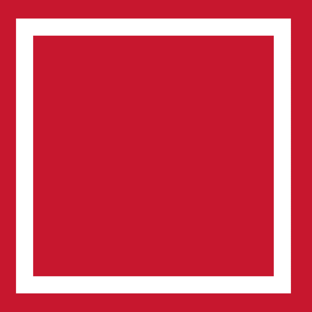 The word DETROIT in bold, black capital letters is centered on a white background, framed by a thick red border.