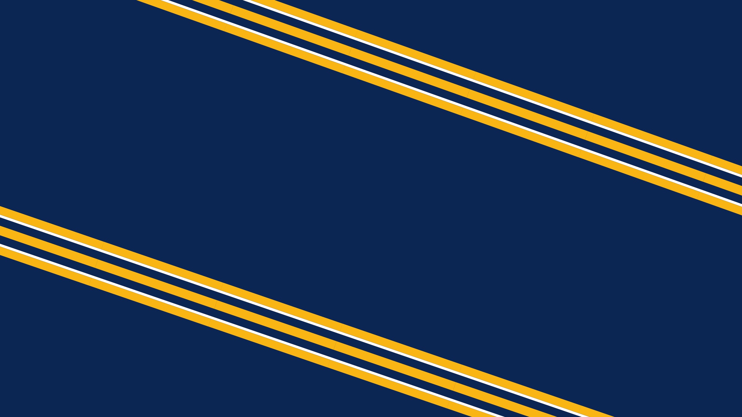 A navy blue background with two sets of three parallel yellow diagonal lines, each set running from the top left to the bottom right and spaced apart across the image.