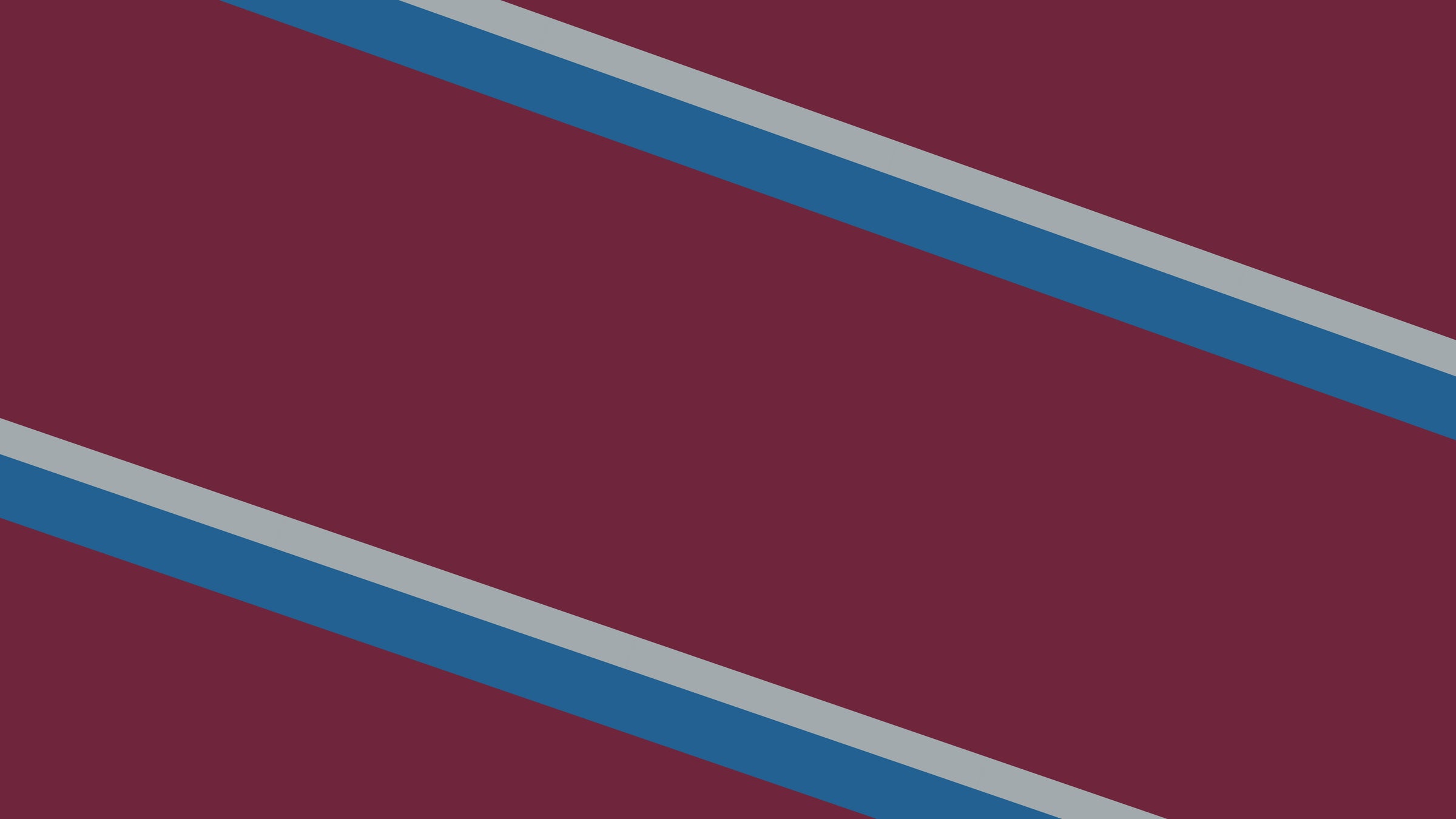 Diagonal blue and light gray stripes cross a maroon background, forming parallel bands from the top left to the bottom right corners of the image. The design is simple and geometric.