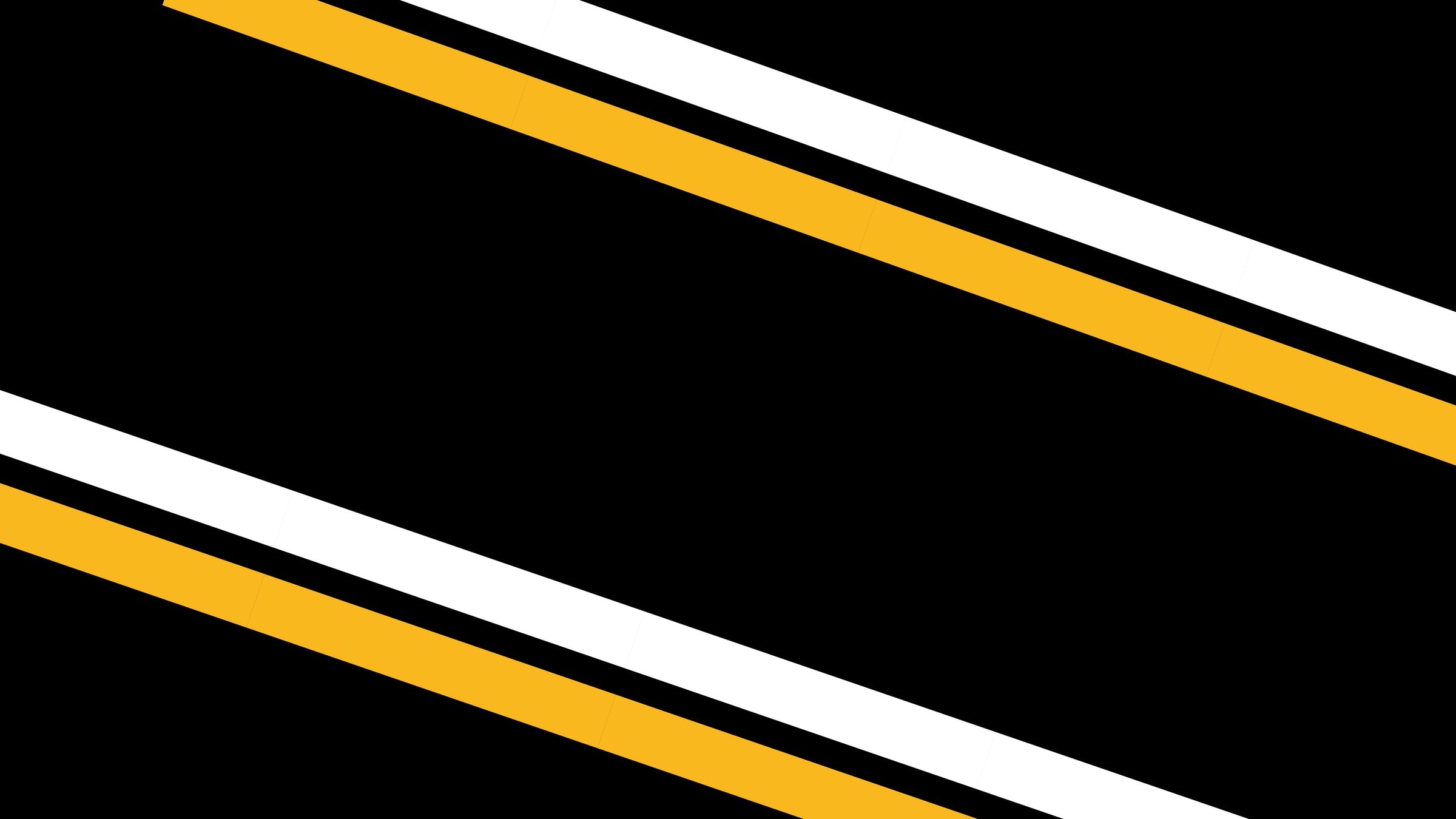 Abstract design with diagonal black bands separated by narrow white spaces and bordered by thick yellow lines, creating a bold, geometric pattern across the image.