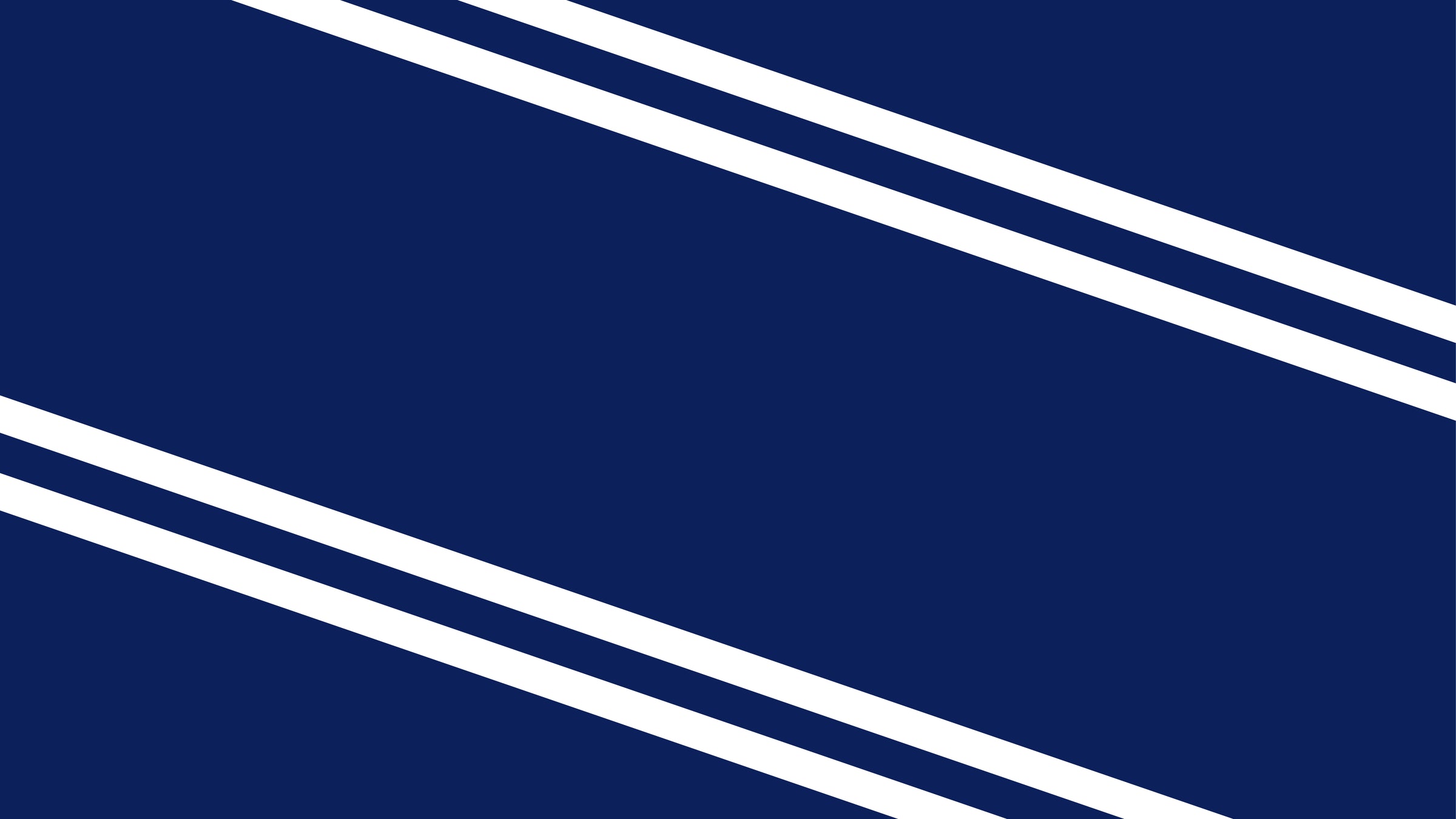 Diagonal white stripes run across a dark blue background, creating a geometric, abstract pattern. The stripes are evenly spaced and parallel, forming a bold, modern design.