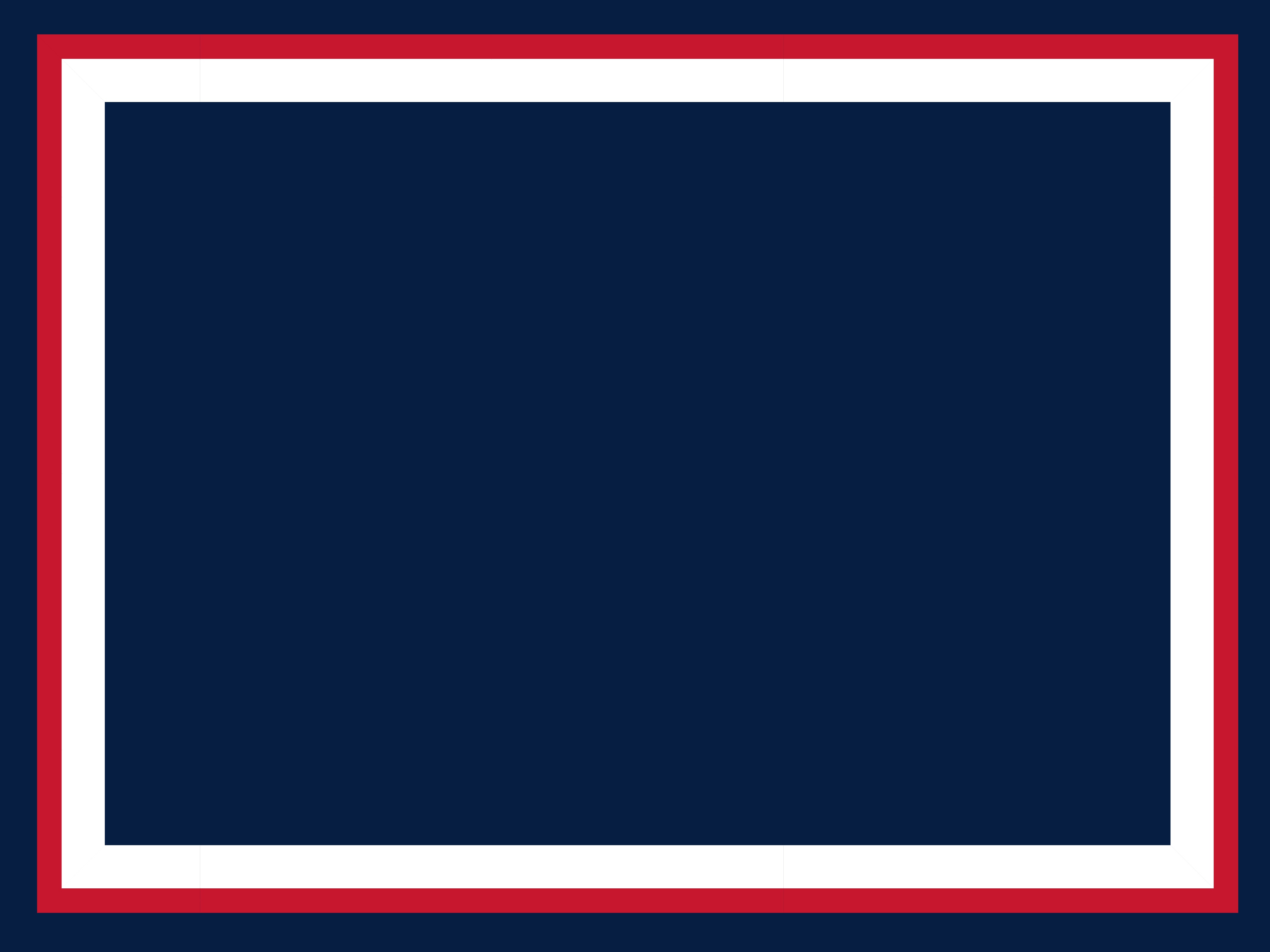 A dark blue rectangle bordered by a white stripe and an outer red stripe, all set against a wider dark blue background. The center is empty.