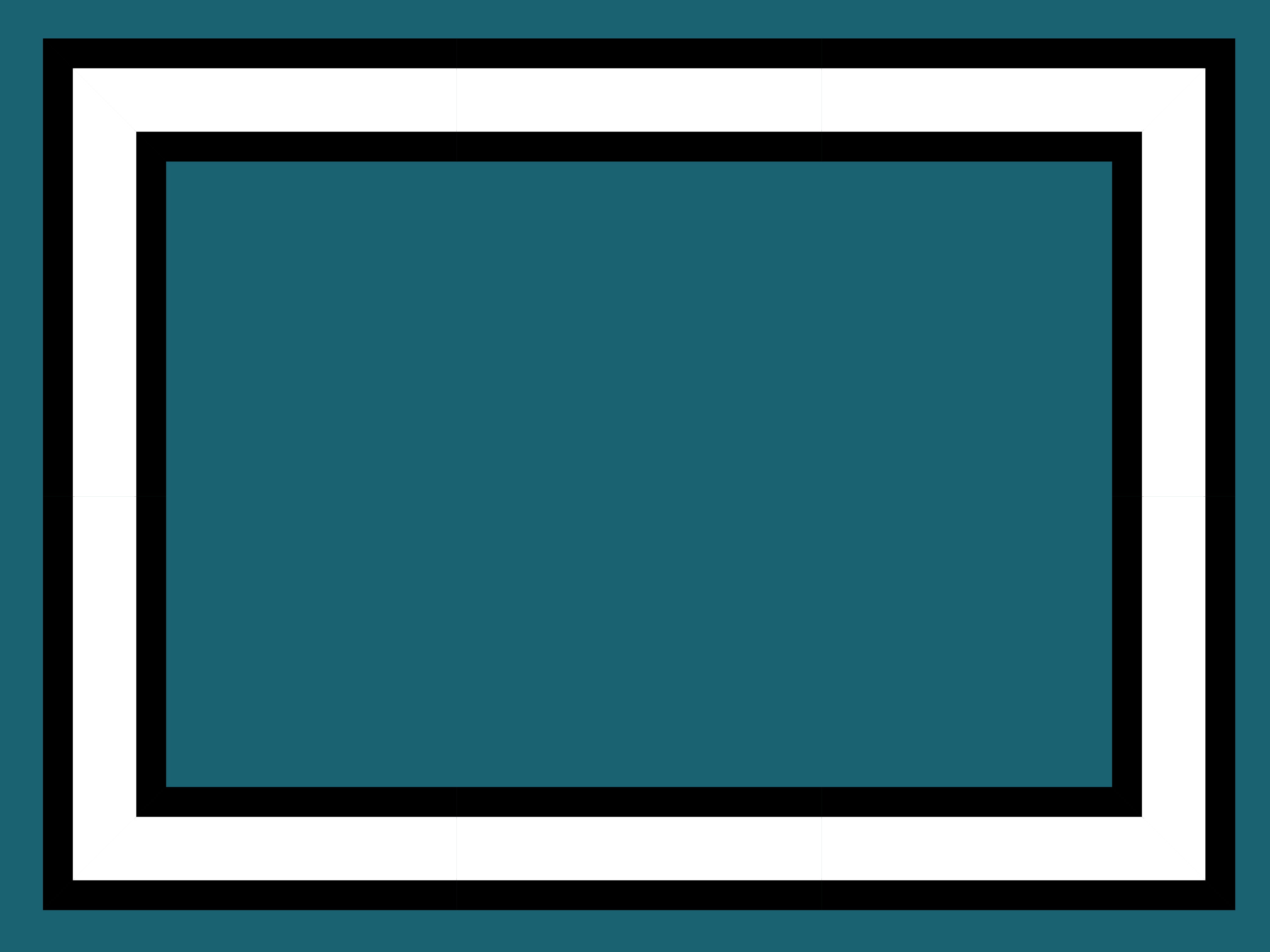 A teal rectangle bordered by two white and two black lines at the top and bottom, all set against a teal background with a black outline.