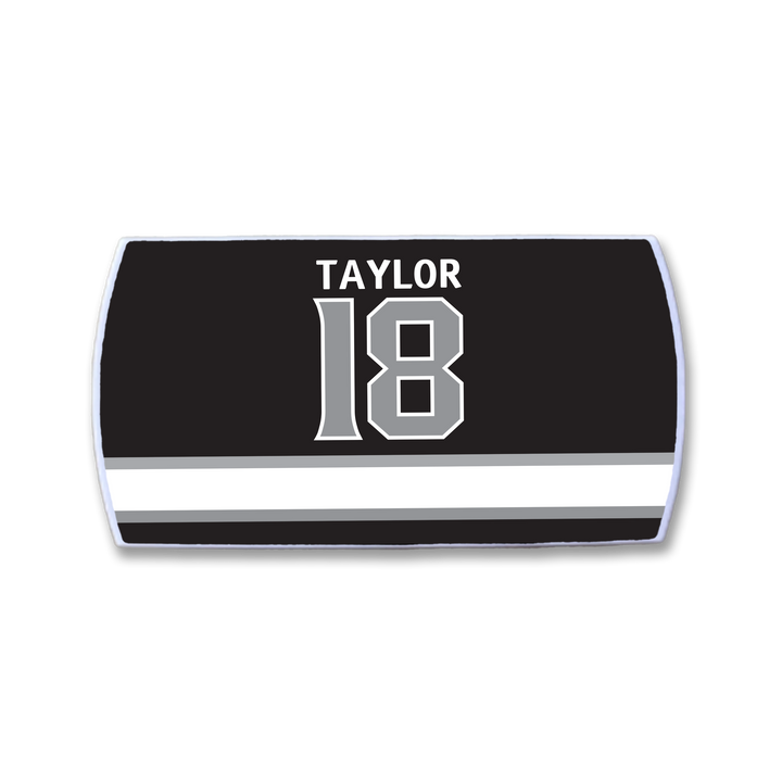 The ZippyBack™ Dave Taylor sports nameplate features his name in black and white above a large number 18, with two horizontal white stripes beneath the numbers.